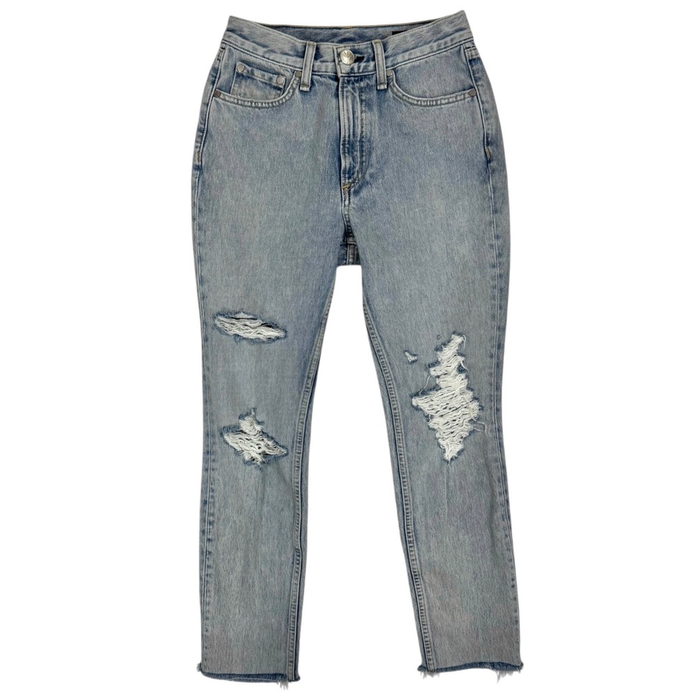 Rag & Bone Madison High Rise Cropped Ankle‎ Jeans Size 24 Distressed Hole
